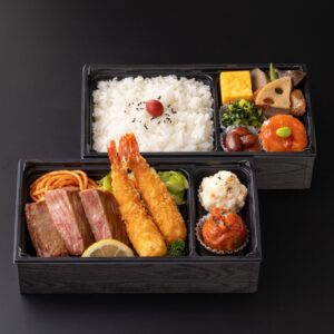 九州産黒毛和牛ステーキ＆海老フライ洋弁当