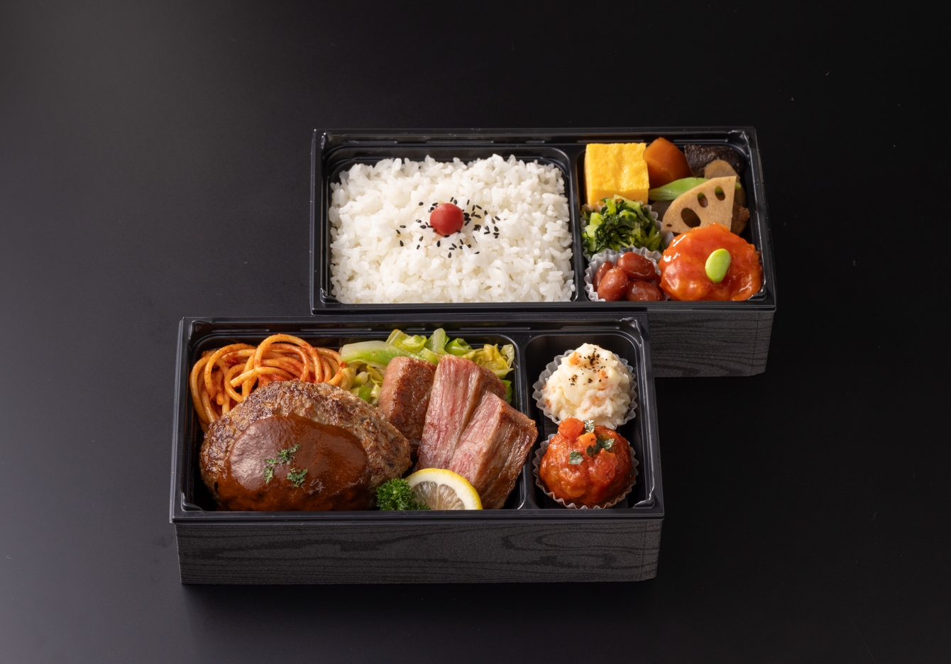 九州産黒毛和牛ステーキ＆ハンバーグ弁当